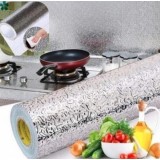 Folie Aluminiu Autoadeziva Bucatarie 60x300cm Protectie Aragaz Perete Impermeabila 60 x 300