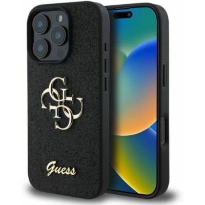 Husa pentru iPhone 16 Pro - Guess Glitter Fixed Big 4G (GUHCP16LHG4SGK) - Black foto