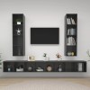 VidaXL Dulapuri TV montaj pe perete, 4 buc., gri extralucios, PAL