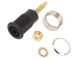 Soclu banană 4mm neagră aurit 32A 1kV