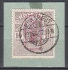 ROMANIA 1917 TIMBRE FISCALE SUPRATIPAR MVIR MONOGRAM MARE IN CHENAR DUBLU APLICAT VERTICAL VALOAREA 10 BANI GRI INCHIS/FRAGMENT STAMPILATA, Stampilat