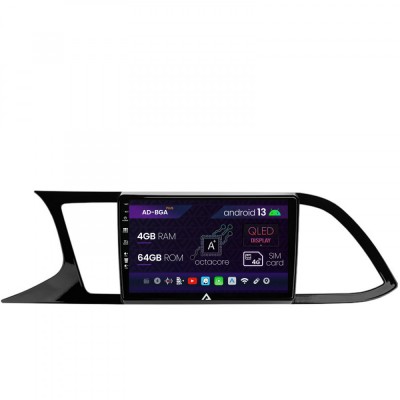 Navigatie Seat Leon 3 (2014-2020), Android 13, A-Octacore 4GB RAM + 64GB ROM, 9 Inch - AD-BGA9004+AD-BGRKIT047 foto