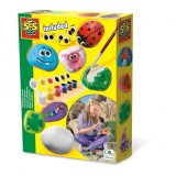 Kit creativ copii cu accesorii incluse - Picteaza pietre, SES Creative