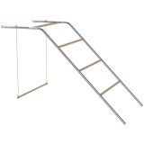 PawHut Bară de cocoțare pentru găini pe 5 nivele din lemn de pin și oțel, scară și leagăn, 82 x 150 x 110 cm, argintiu | Aosom Romania