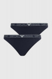 Cumpara ieftin Emporio Armani Underwear tanga 2-pack culoarea albastru marin