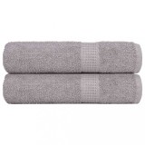 VidaXL Prosoape de baie 2 buc Gri 100x150 cm 360 g/m&sup2; 100% bumbac