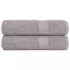 vidaXL Prosoape de baie 2 buc Gri 100x150 cm 360 g/m&sup2; 100% bumbac