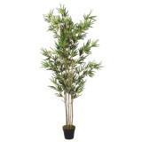 Arbore din bambus artificial 1380 de frunze 200 cm verde GartenMobel Dekor, vidaXL