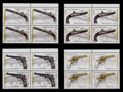 RO 2008 LP 1794 &amp;quot;Arme de foc din Muzeul Nat. Militar&amp;quot;, serie in bloc de 4 , MNH foto