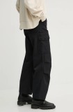 G-Star pantaloni femei, culoarea negru, lat, high waist, D25254-D517