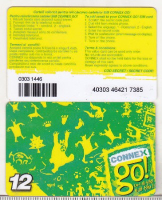 bnk card Romania - Connex - reincarcare Go! 12 - RO-CON-REF-0019E foto