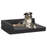 Cumpara ieftin Saltea ergonomică pat de c&acirc;ini negru 75x53 cm aspect in/fleece