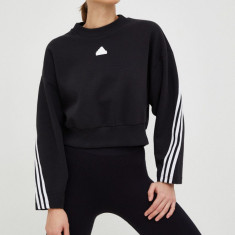Adidas bluza femei, culoarea negru, cu imprimeu