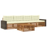 vidaXL Set de canapele de exterior cu pernă 5 pcs Natural și Crem 3383008