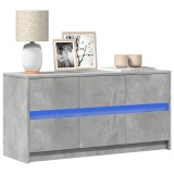 Gossi dulap tv cu led, gri beton, 100x34x50 cm, lemn prelucrat