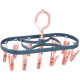Uscator de rufe suspendat flippy, cu 12 carlige, rotire 360 grade, protectie vant, mateiral plastic, usor de depozitat, multifunctional, 30 x 12.5 cm,