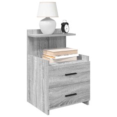 vidaXL Noptiere 2 buc. cu 2 sertare gri Sonoma 40x36,5x62 cm