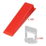 Kit Nivelare Gresie 1mm, 200 Buc (100 Pene + 100 Cleme), Procart, Faianta, Montaj Rapid