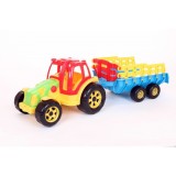 Tractor cu remorca multicolor 74 cm x 26 cm x 23 cm, Oem