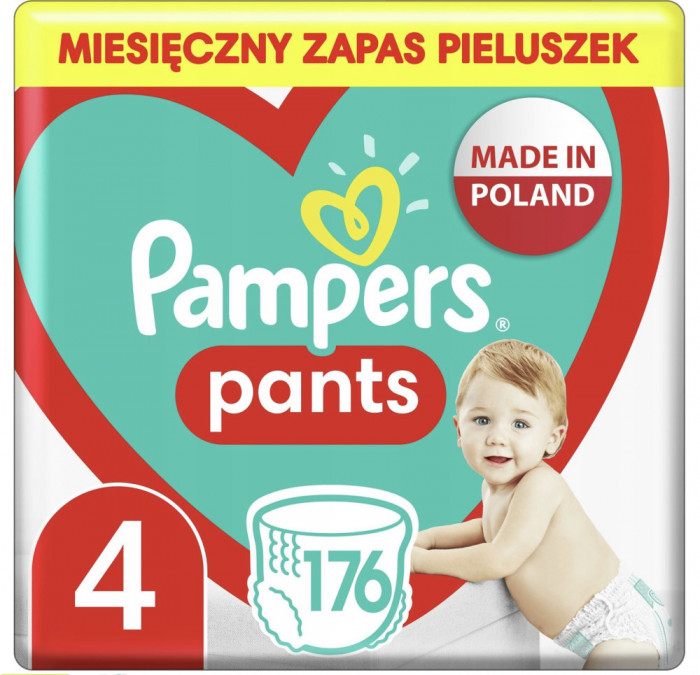 Scutece Pampers, mărimea 4, 176 buc.