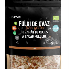 Fulgi de Ovaz Fini Fara Gluten cu Zahar de Cocos si Cacao Bio 200 grame Niavis