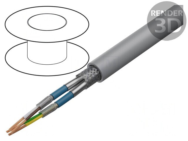 Cablu PVC gri 500V 2x2x0,25mm2 cu autostingere