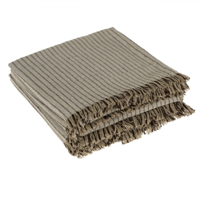 Cuvertură Canapea, Model Bej cu Dungă, Mărime 280x180cm, Compoziție Bumbac și Poliester