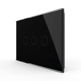 Cumpara ieftin Panou &icirc;ntrerupator triplu touch Livolo din sticla neagra, standard italian