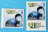 TIMBRE ROM&Acirc;NIA LP1892+1892b Ziua Mondială a Sindromului Down -serie simplă- MNH, Nestampilat
