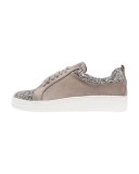 CH2452-18 Sneakers model low cut, din imitatie piele intoarsa, cu insertii stralucitoare
