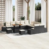 Cumpara ieftin Set de canapele pentru grădină cu pernă 13 pcs Negru și Crem