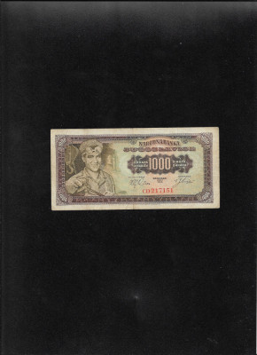 Iugoslavia 1000 dinara dinari 1963 seria217151 foto