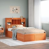 VidaXL Cadru pat fără saltea, maro ceruit, 135x190 cm, lemn masiv pin 3323511