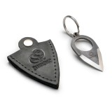 Cutit tip breloc cu inel pentru deget si teaca din piele Beavercraft PK1