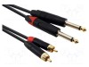 Cablu Jack 6,3mm stereo x2 la RCA x2 5m negru PVC Reds Music