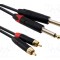 Cablu Jack 6,3mm stereo x2 la RCA x2 5m negru PVC Reds Music