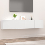 Comode TV, 2 buc., alb, 80x30x30 cm, lemn compozit, vidaXL