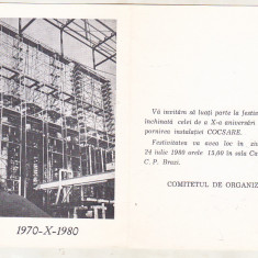 bnk div Invitatie aniversare Pornire instalatie cocsare Brazi - 1980