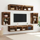 vidaXL Raft Flotant Lemn Vechi, 40x28.5x40 cm, 2 buc, Maro Rustic - Rafturi Perete Living, Design Modern, Montaj Facil