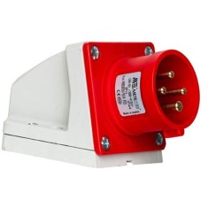 Fisa stecher 4 poli 3P+PE 16A 6h 380V IP44 trifazic CEE montaj aplicat