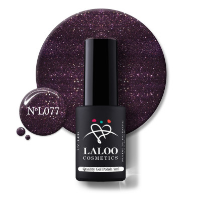 077 Dark shimmering Aubergine | Laloo gel polish 7ml foto