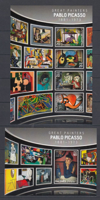 Maldives - Pictura - PABLO PICASSO - BL + KB - MNH