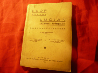 Esop- Fabule si Lucian - Dialogii Mortilor -Ed.1935 trad.,note- I.Teodorescu-Bra foto