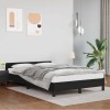 VidaXL Cadru de pat cu tăblie, negru, 120x200 cm, piele ecologică