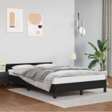 vidaXL Cadru de pat cu tăblie, negru, 120x200 cm, piele ecologică