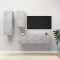 Gossi set de dulapuri tv, 4 piese, gri beton, lemn prelucrat