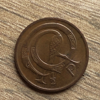 Irlanda 1/2 penny 1976 foto