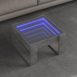 VidaXL Măsuță de cafea cu LED infinity, gri beton, 50x53x30 cm