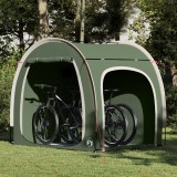 vidaXL Cort pentru depozitare biciclete cu acoperiș cu depozitare cu aerisire de aer Verde