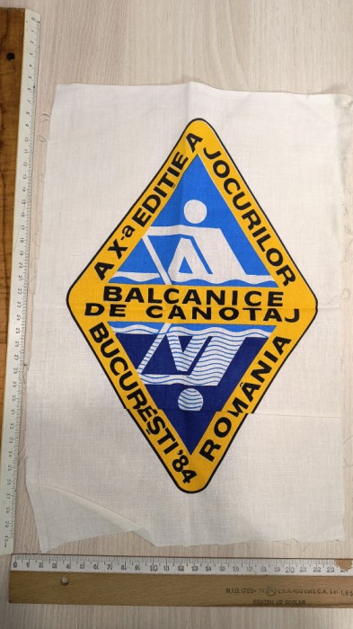 FANION...TEXTIL A 10 A EDITIE A JOCURILOC BALCANICE DE CANOTAJ BUCURESTI